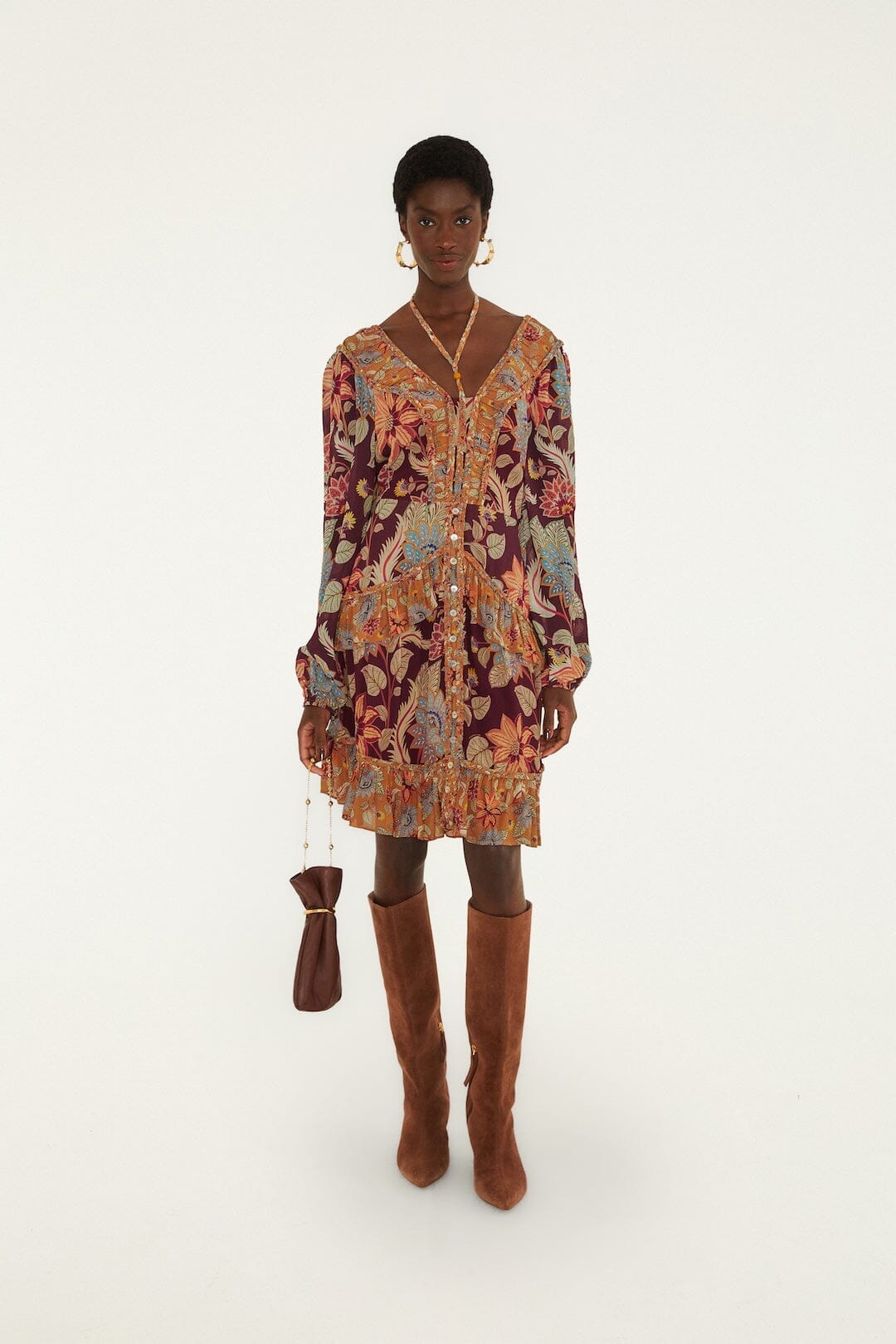 Mini-robe Delhi à motifs floraux mélangés