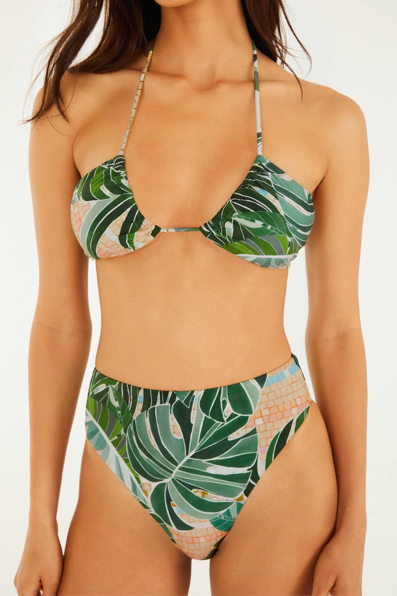 FARM Rio model wearing the Elongated Bikini Top