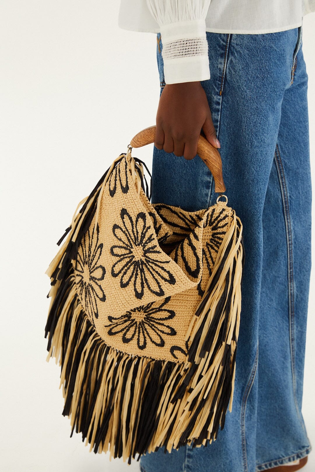 Fringed Raffia Mini Bag | FARM Rio