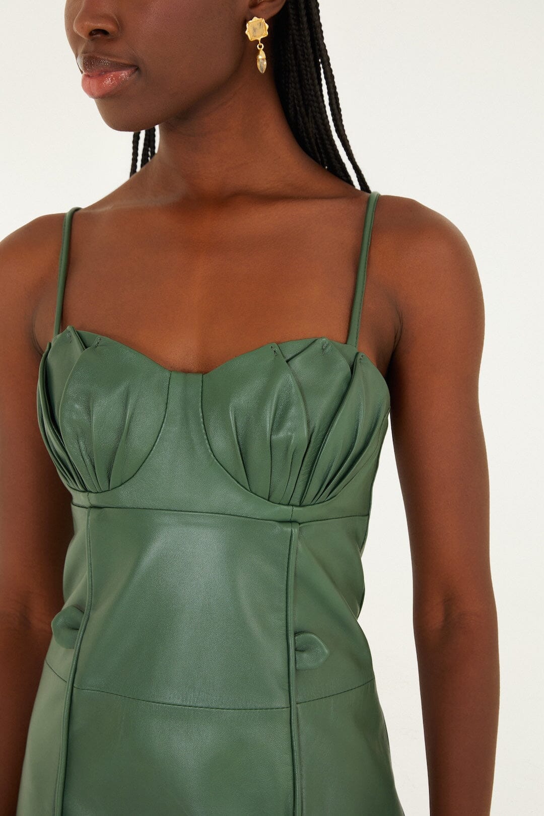 green leather mini dress Sylvie Leather Dress Retrofete