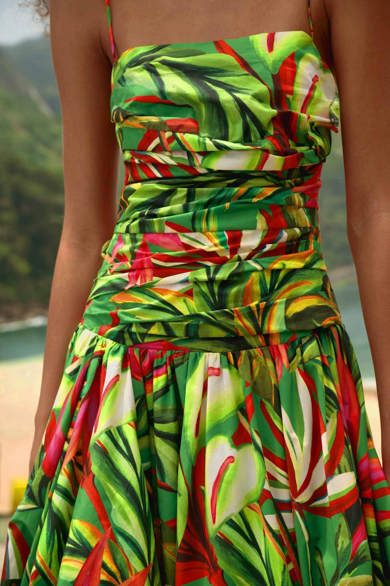 red and green maxi dress Rukky Ankara Maxi Dress