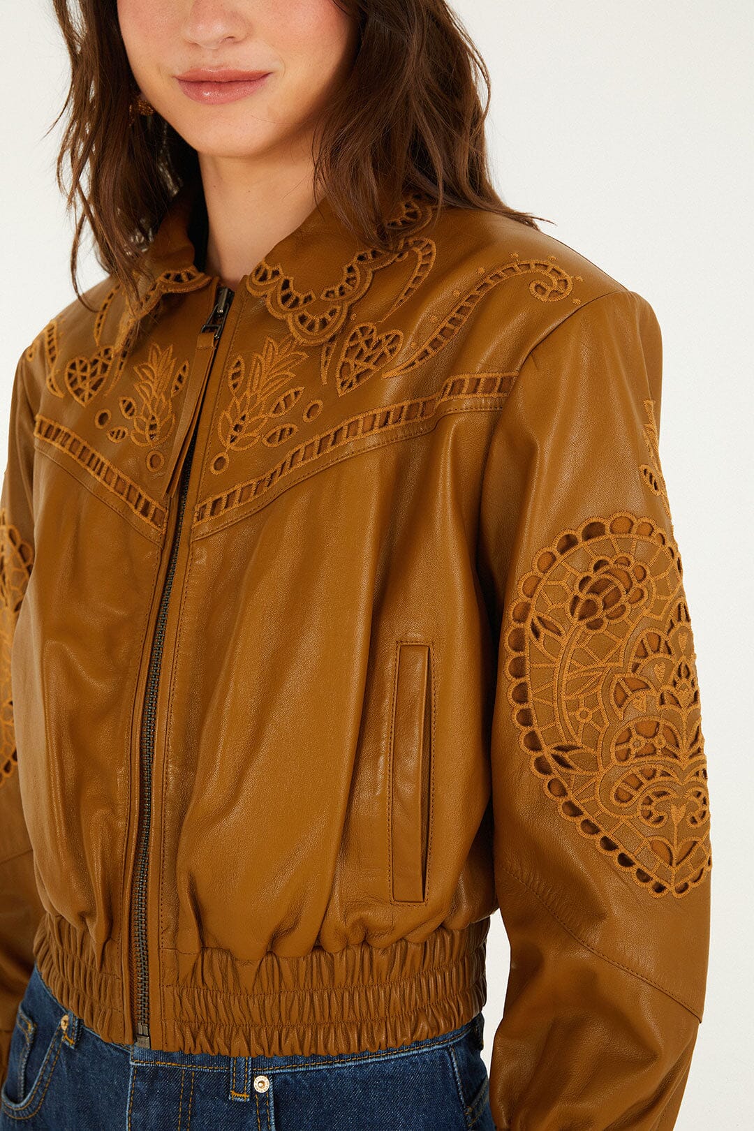 FARM Rio model wearing the Heart Richelieu Jacket