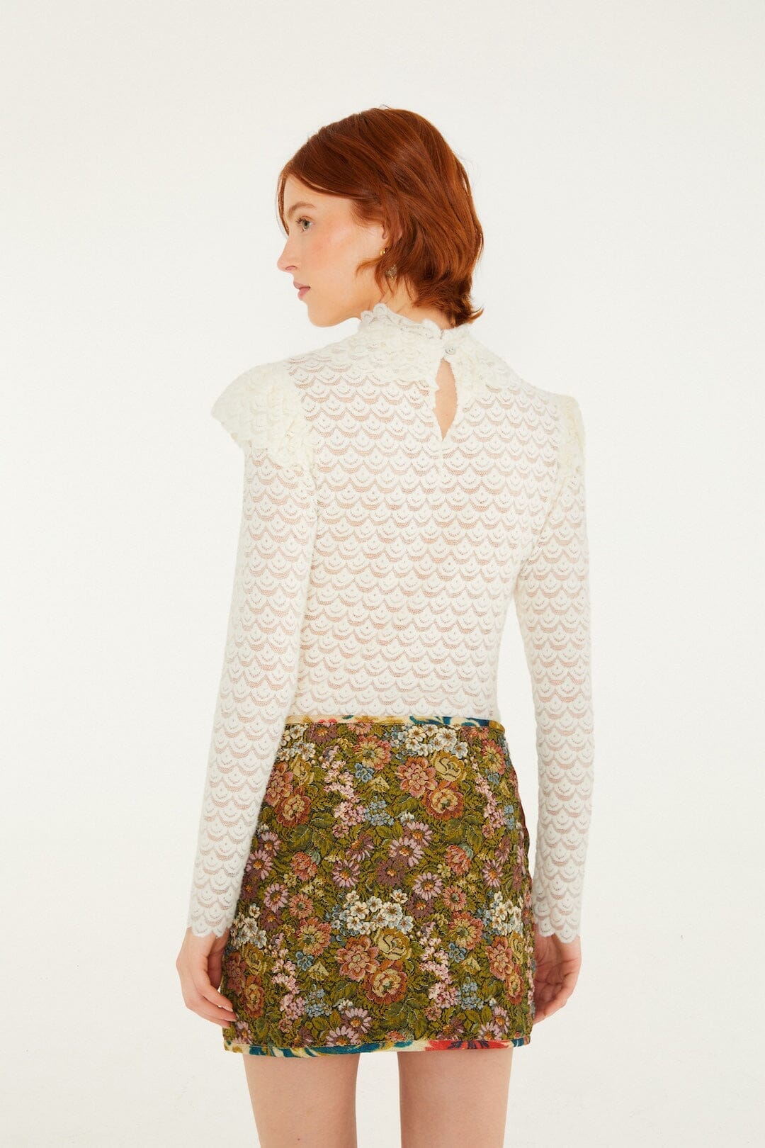 Mini-jupe matelassée en jacquard Arabesque