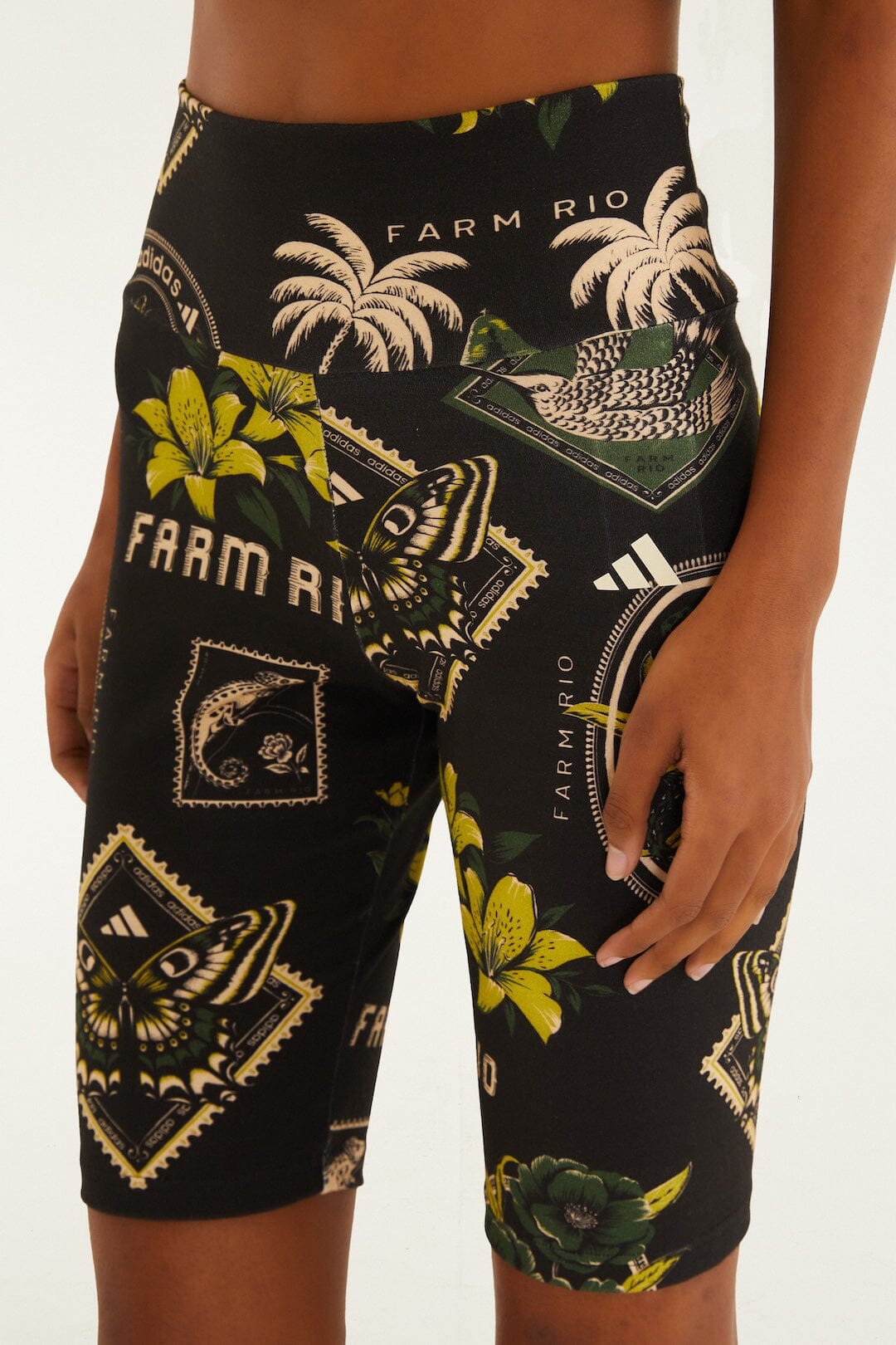 FARM Rio model wearing the Label Garden Black Adidas Bike Short