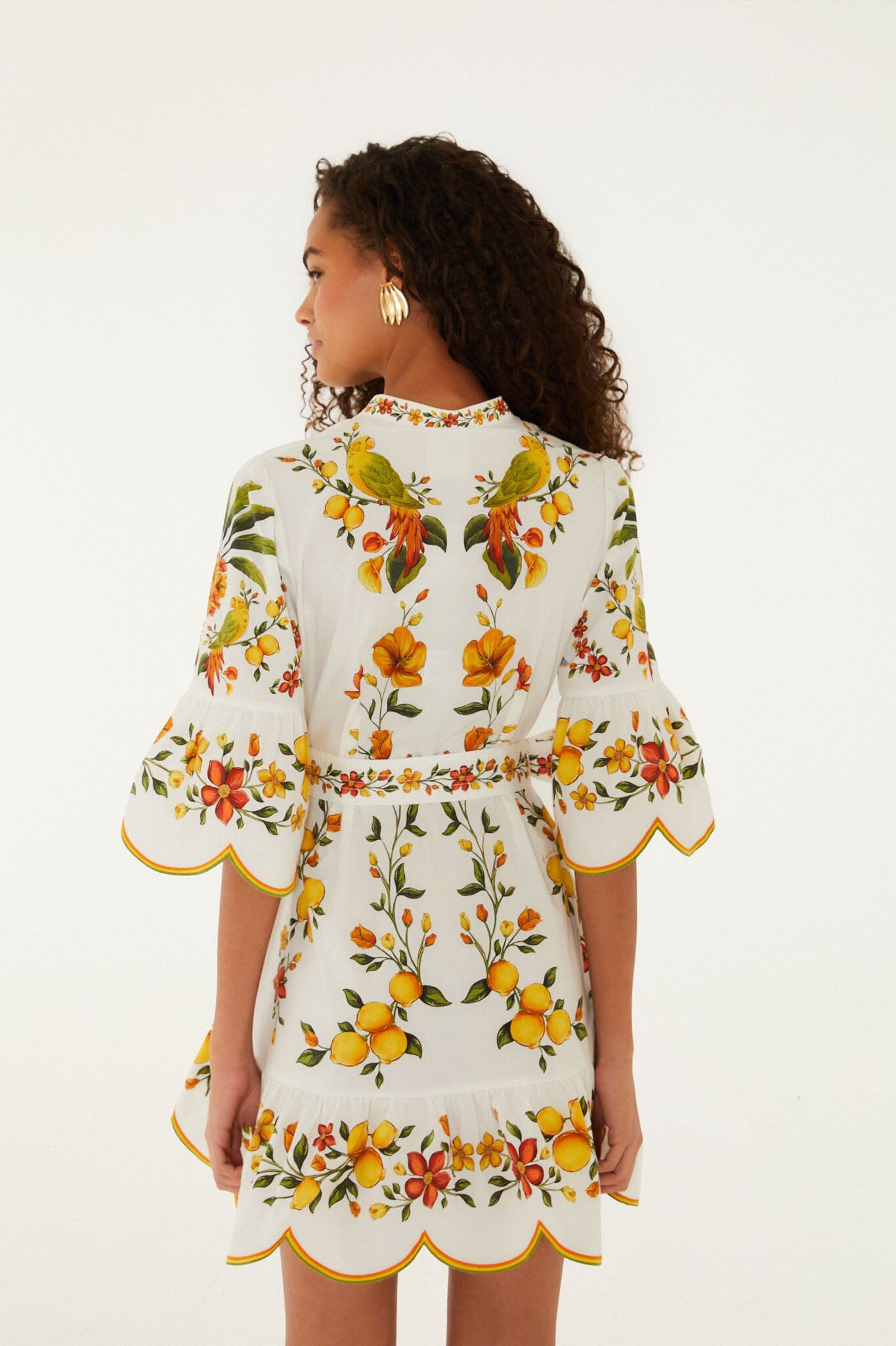 Lemon Bouquet Off-White Mini Dress | FARM Rio