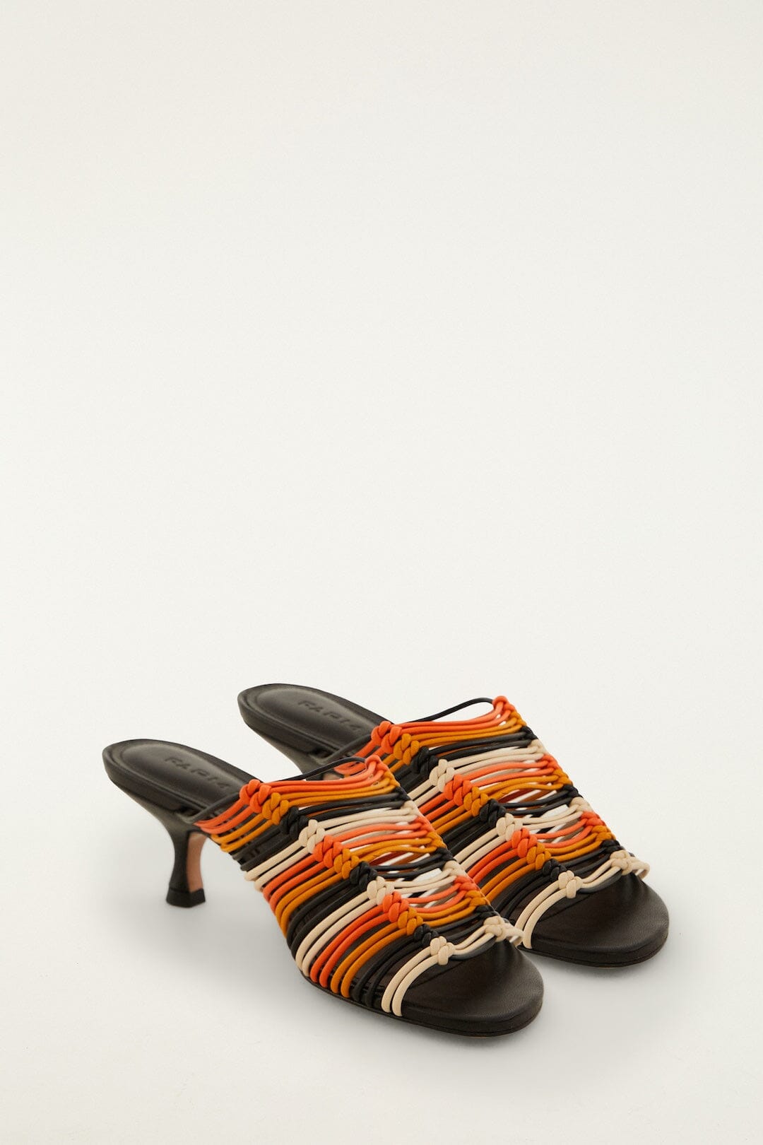 FARM Rio model wearing the Macrame Kitten Heel
