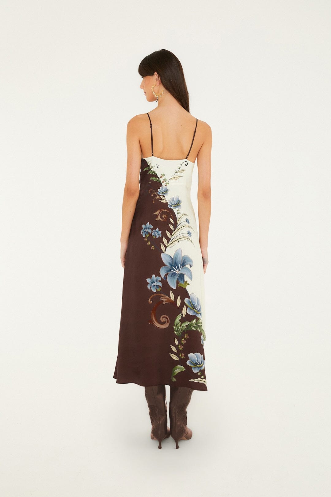 FARM Rio model wearing the Millena Sleeveless Midi Dress