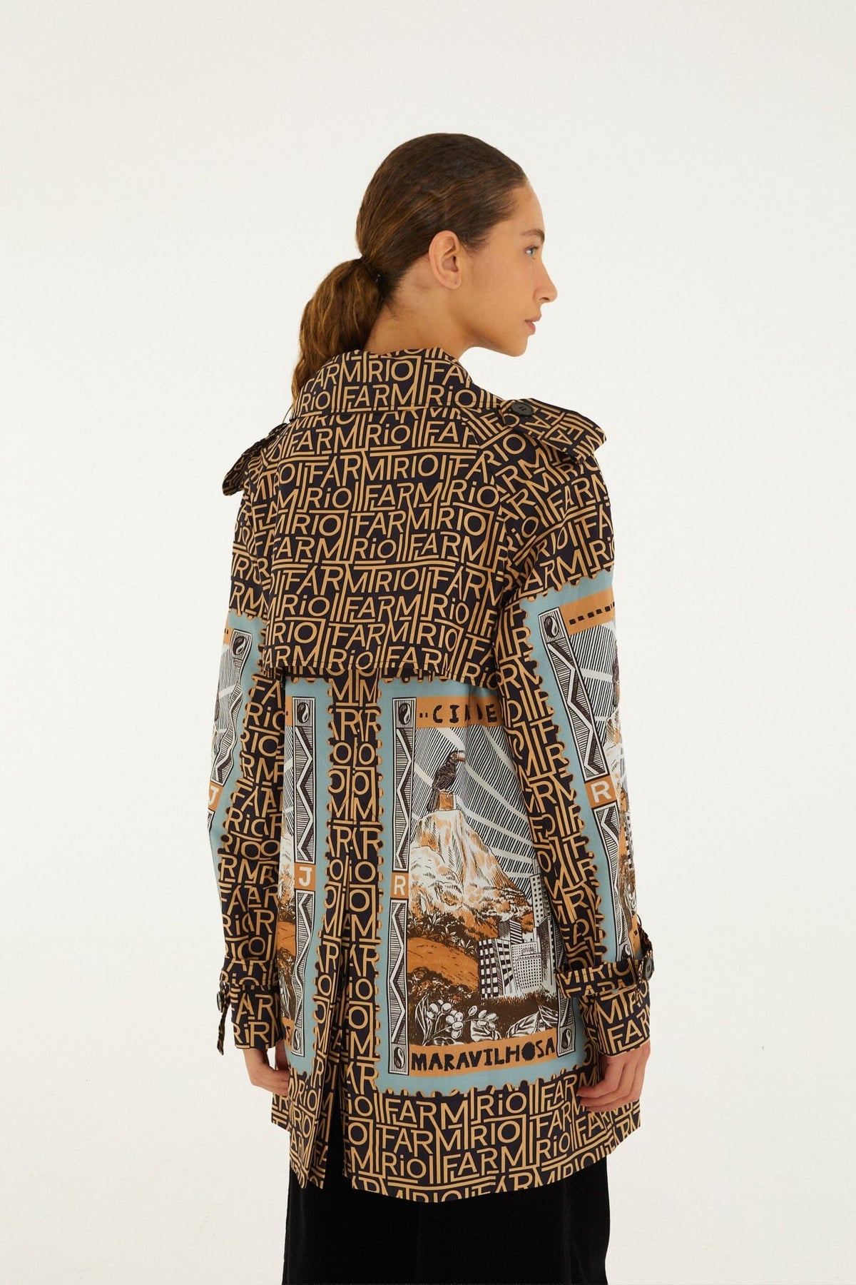 Plašč trench Mixed Carioca Coffee Scarves