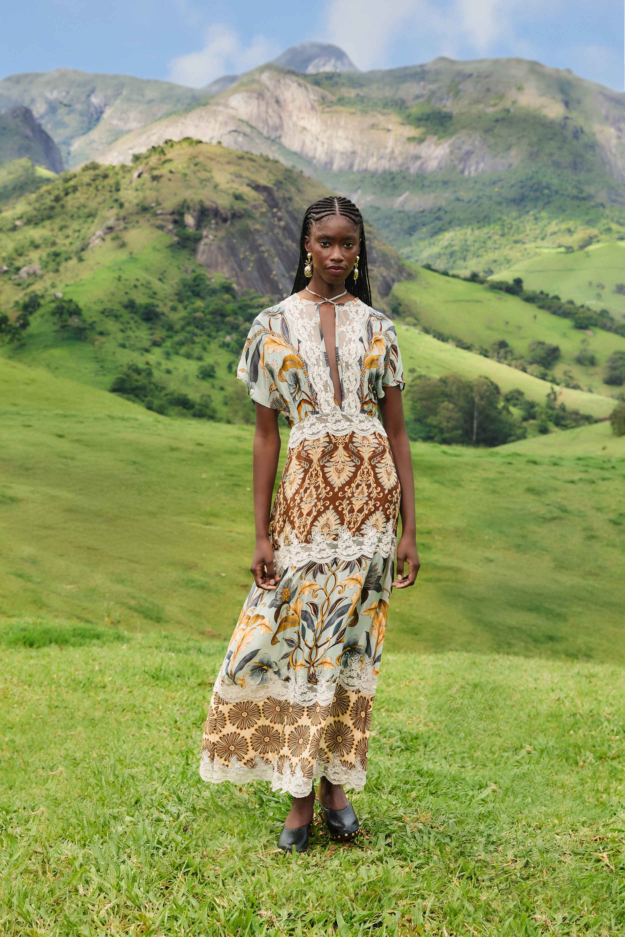 Mixed Snake Garden Maxi Dress | FARM Rio