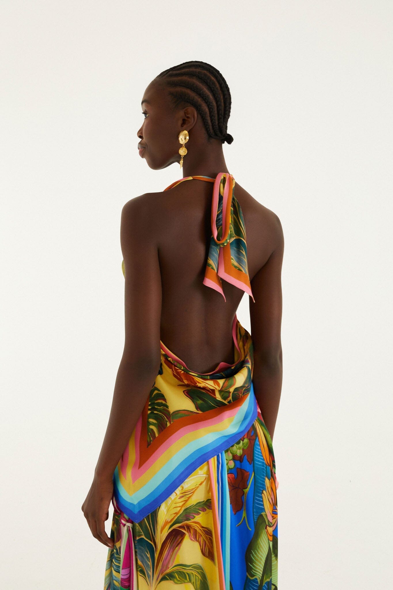 Multicolor Rainbow Summer Scarf Lenzing Ecovero Viscose Blouse