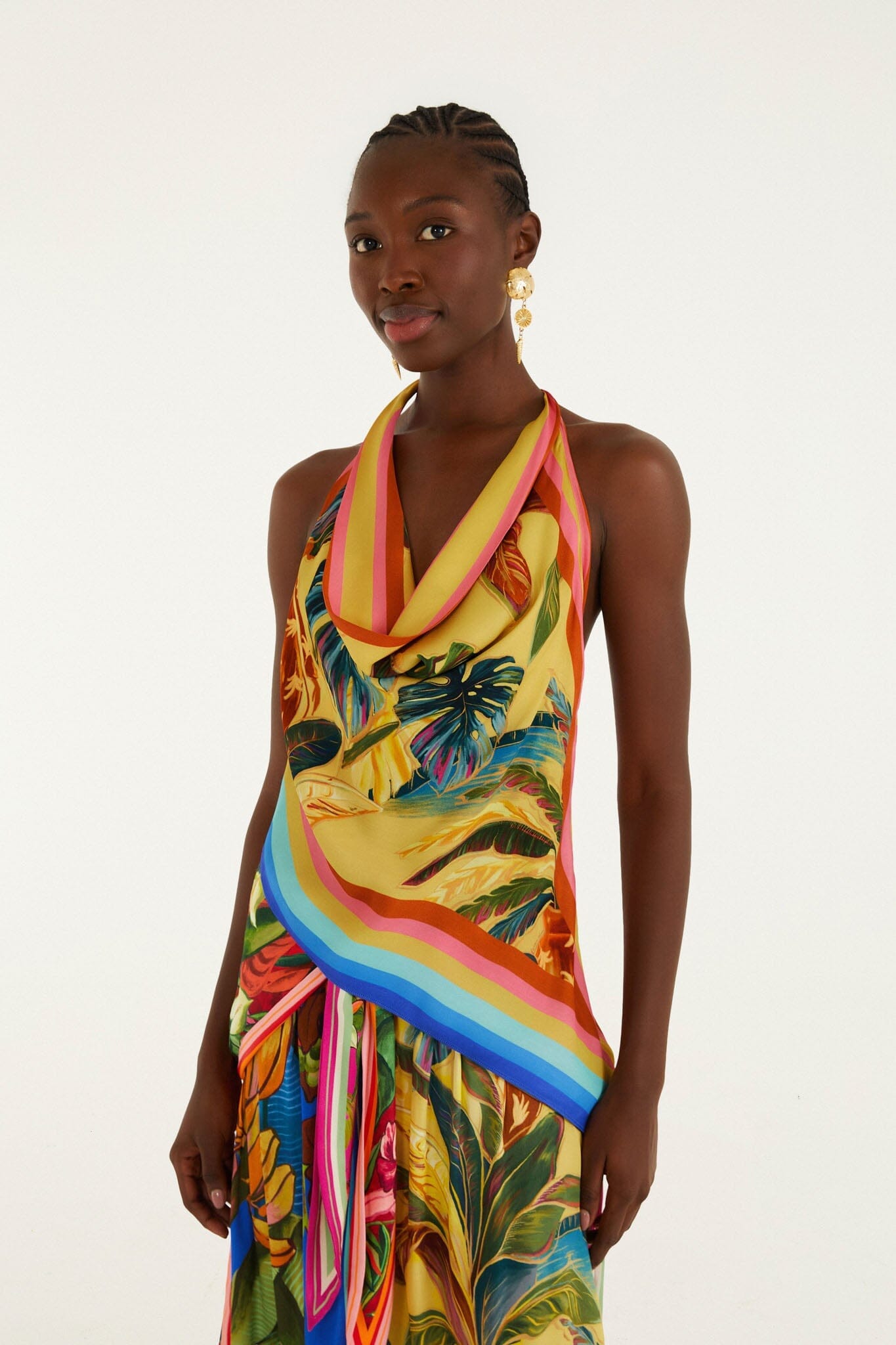 Multicolor Rainbow Summer Scarf Lenzing Ecovero Viscose Blouse