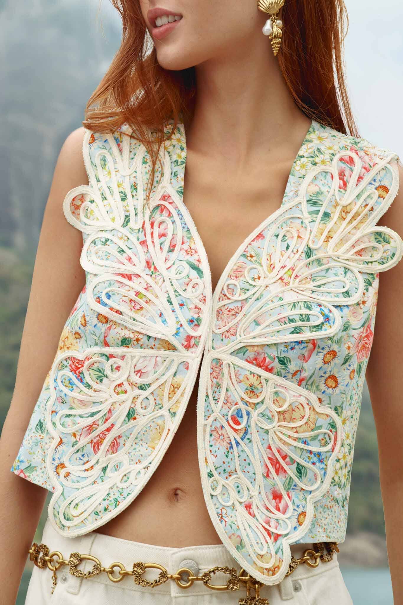 m*n様 frower frill vest フラワーフリルベスト m*n様 frower frill