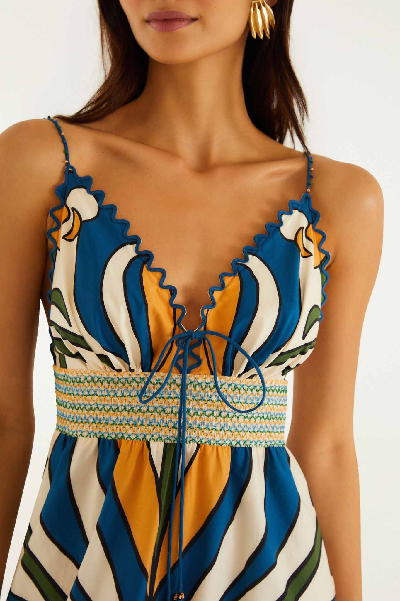 farm rio tropical multicolor long sleeve maxi dress FARM RIO Tropical Multicolor Long Sleeve Maxi Dress - 340533