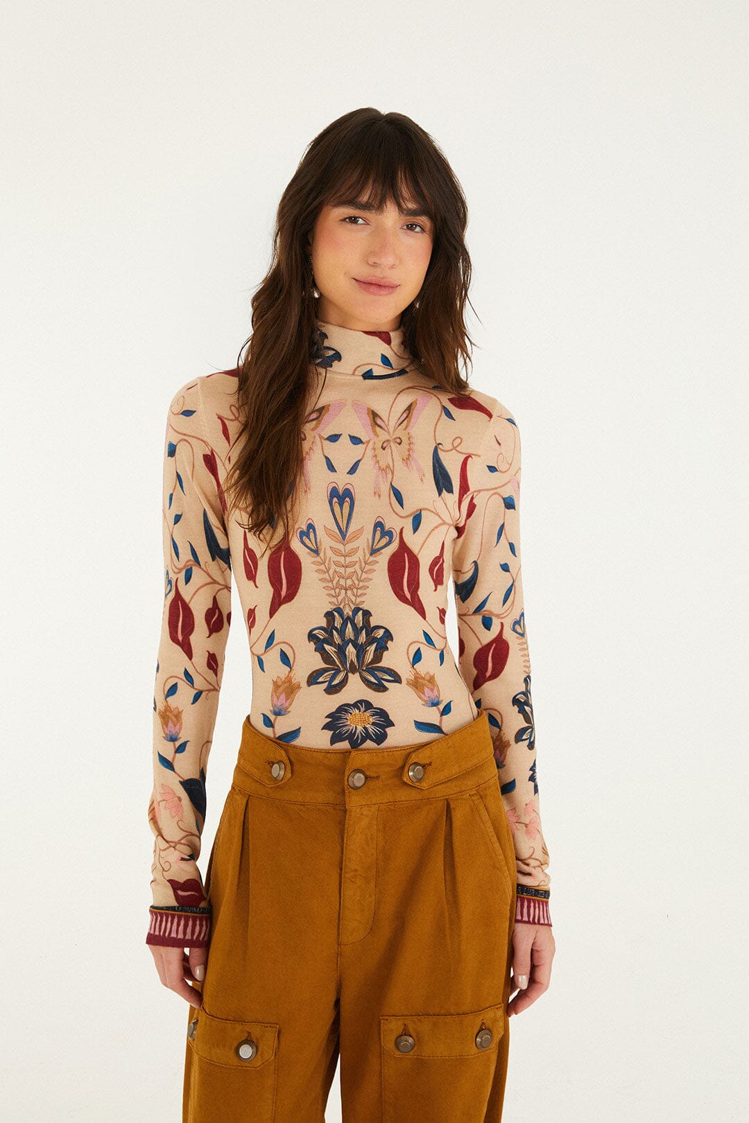 FARM Rio model wearing the Mystical Paradise Layer Knit Top