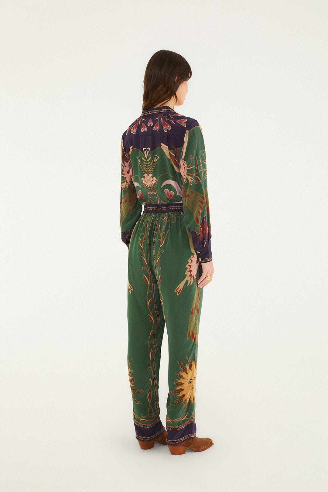 FARM Rio model wearing the Mystical Paradise Pajama Pants