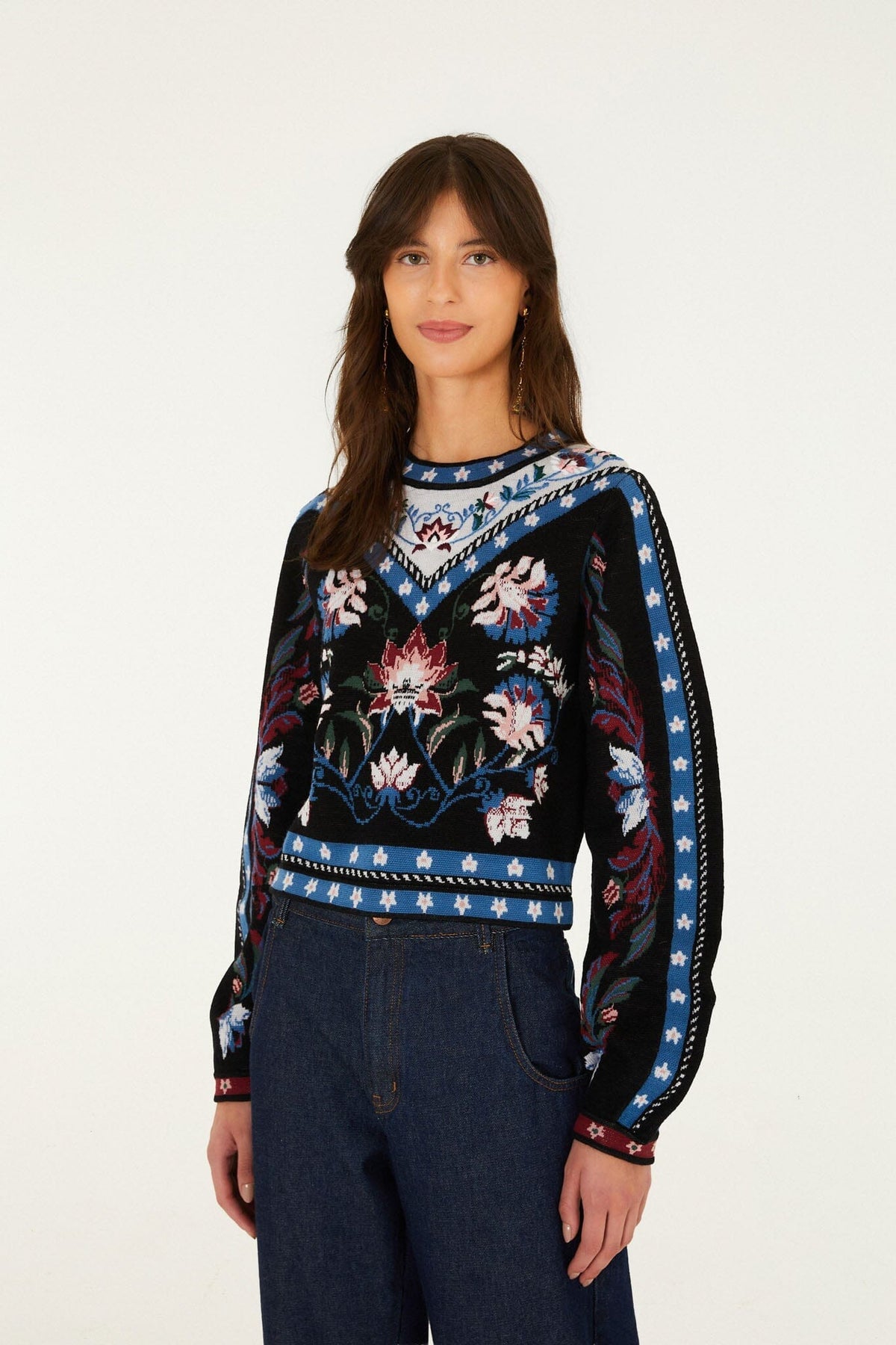 Maglione in maglia con collo girocollo Natalia