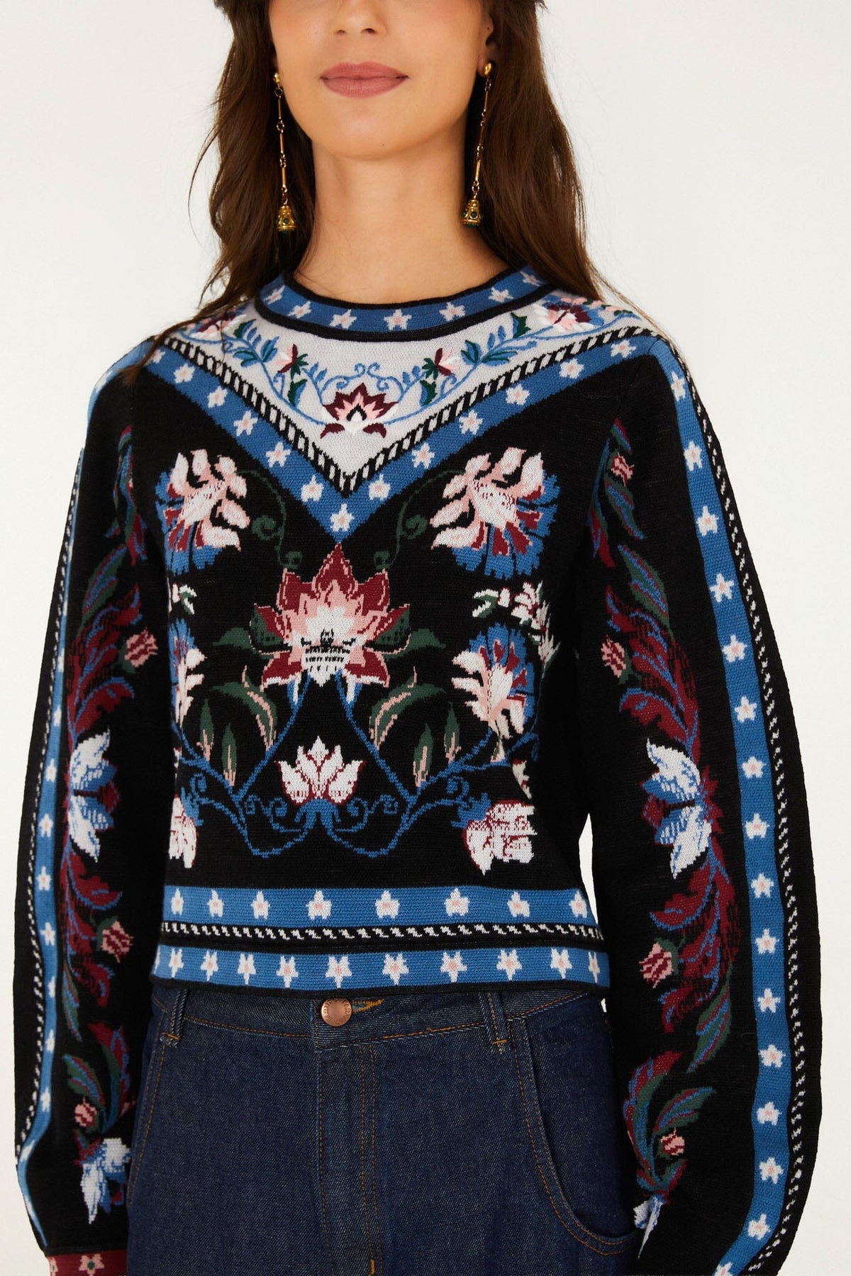 Maglione in maglia con collo girocollo Natalia