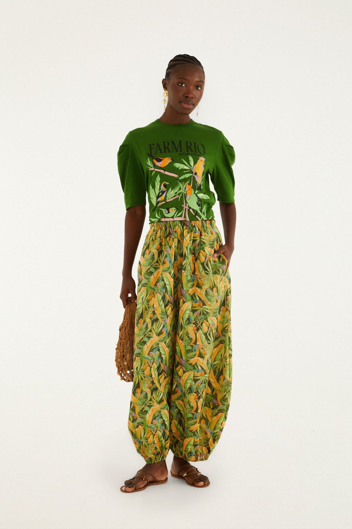 Camiseta verde con mangas abullonadas Nature Lovers