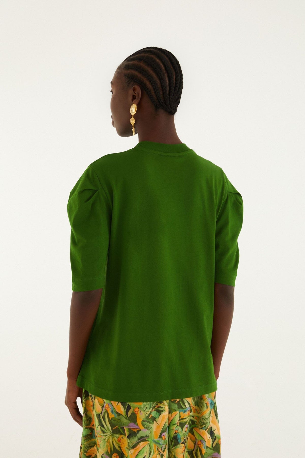 Camiseta verde con mangas abullonadas Nature Lovers