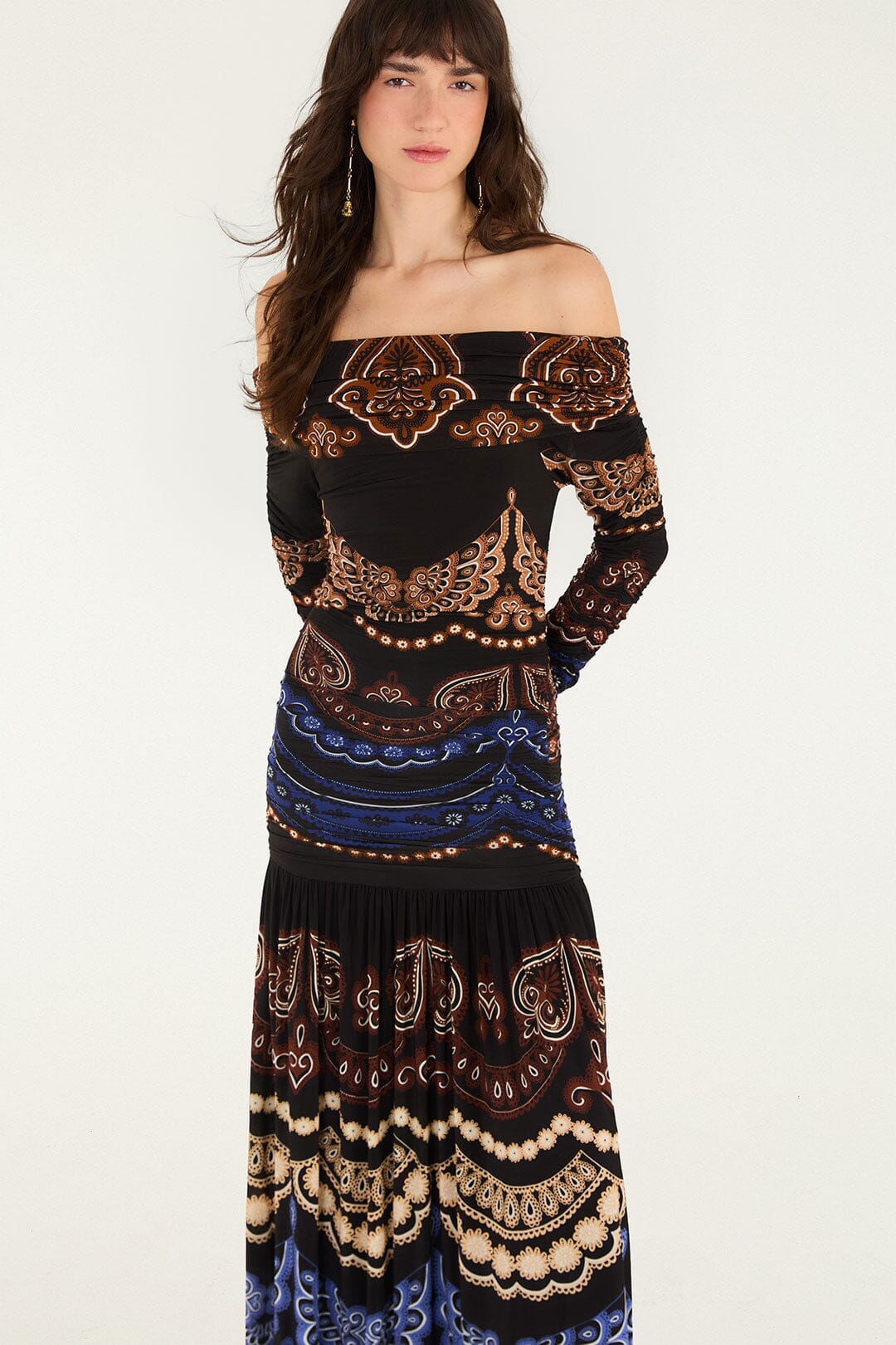 Nicole Long Sleeve Strapless Maxi Dress