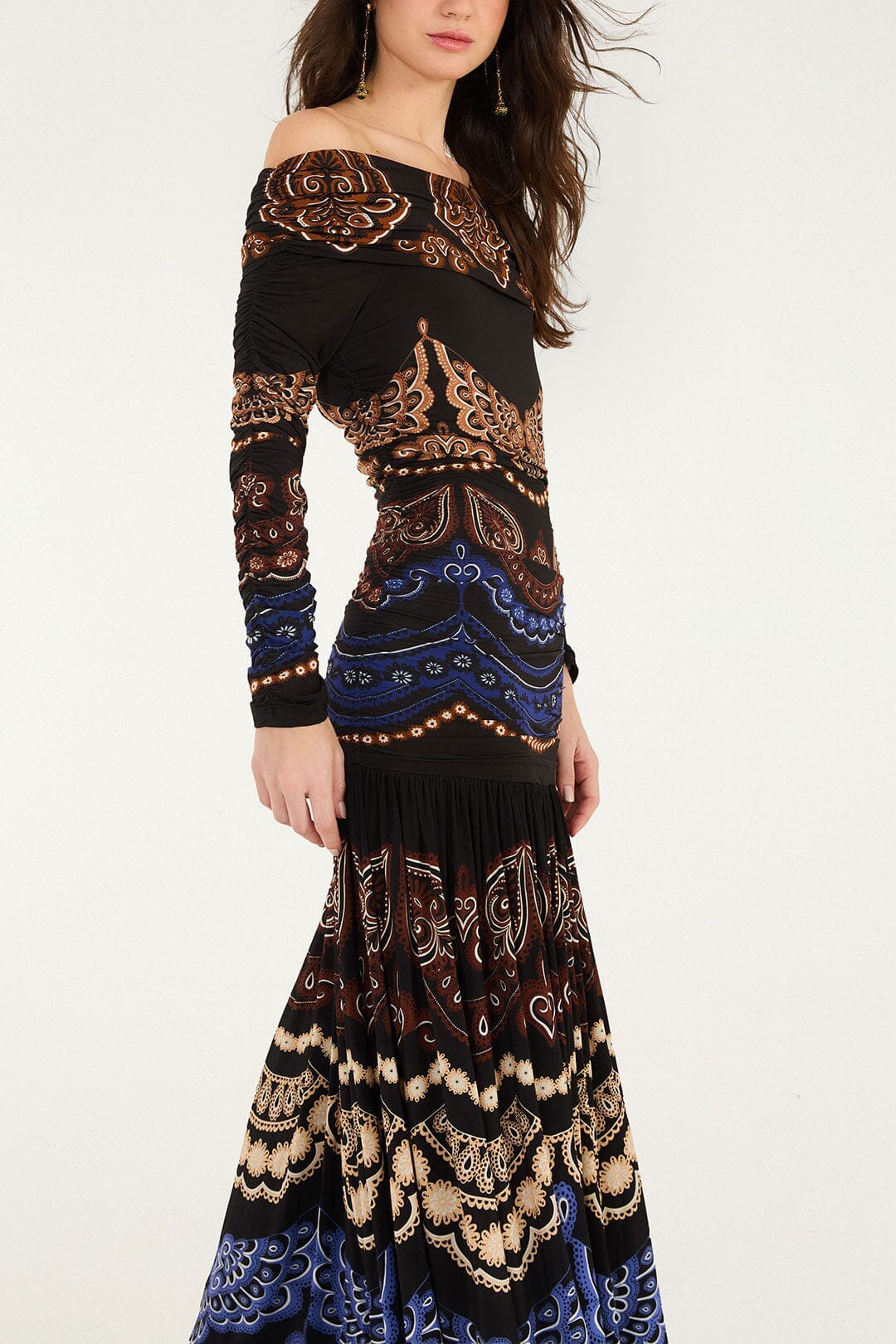 Nicole Long Sleeve Strapless Maxi Dress