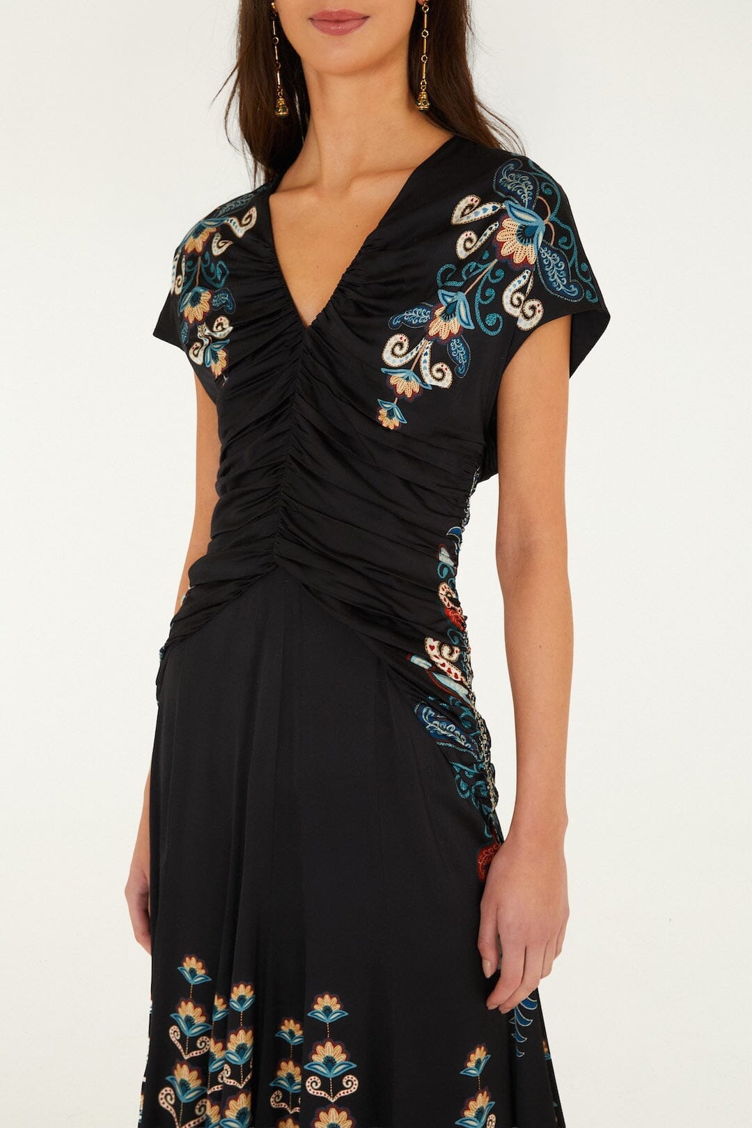 Nikita Winter Short Sleeve Ruched Maxi Dress