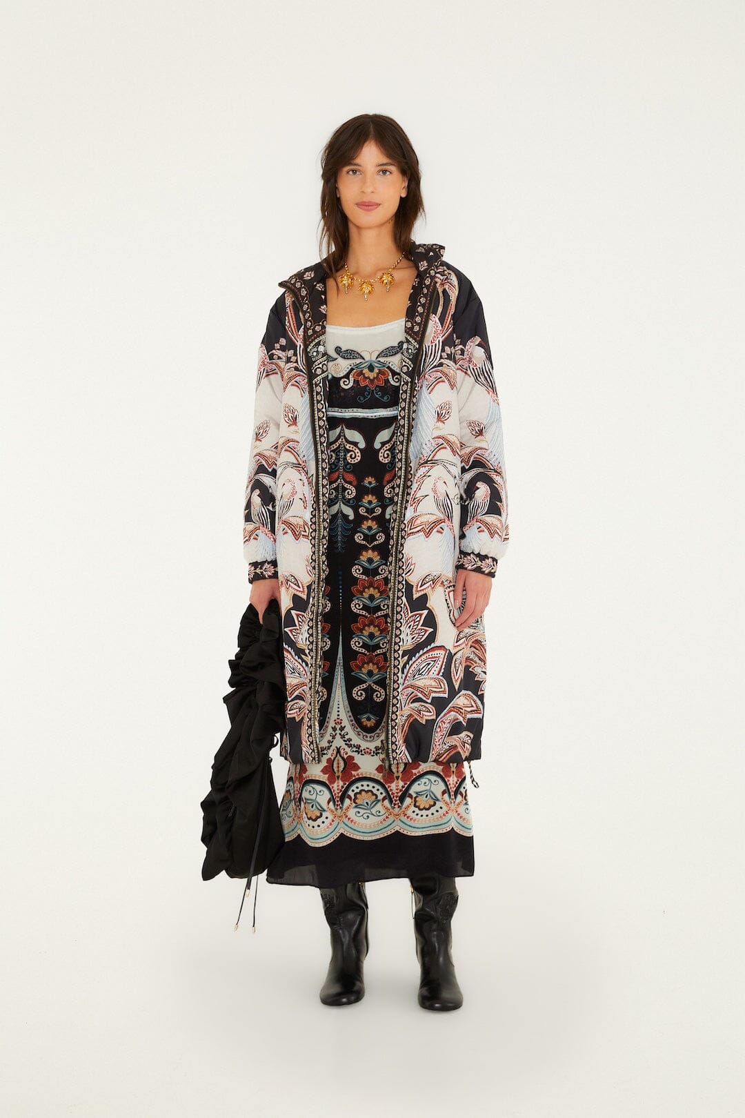 FARM Rio model wearing the Nikita Winter Sleeveless Midi Dress