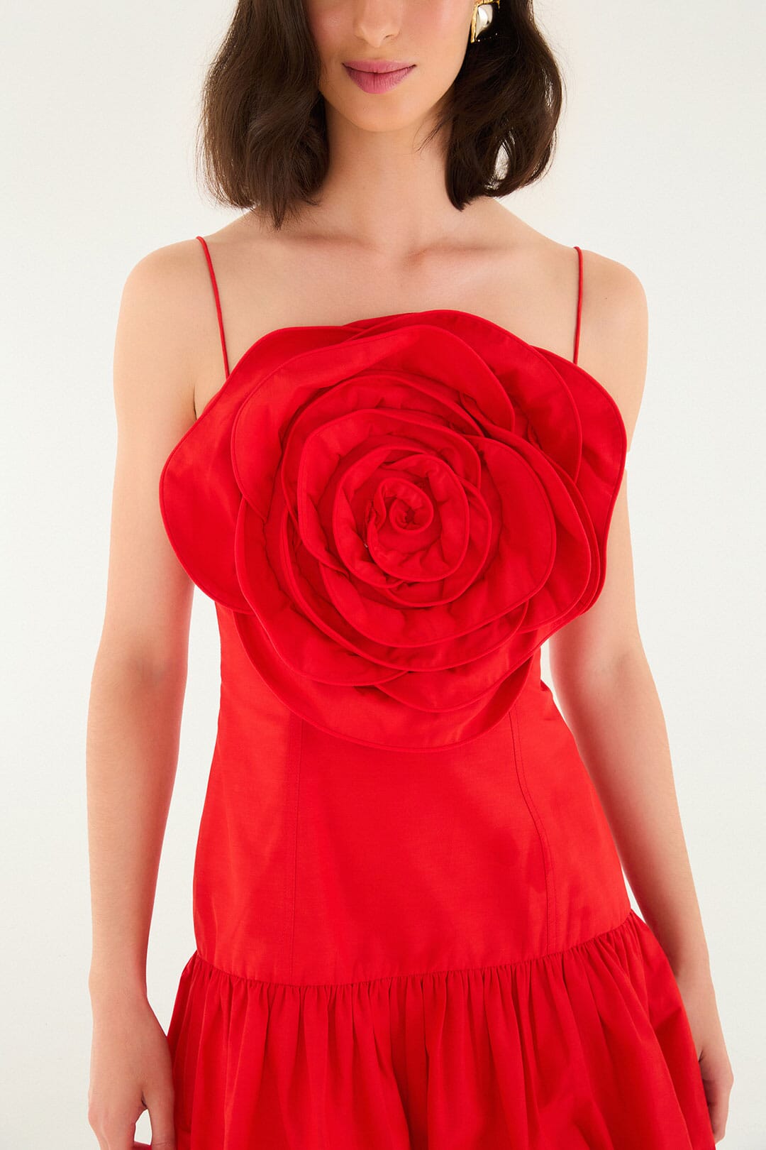 FARM Rio model wearing the Red Balloon Mini Dress