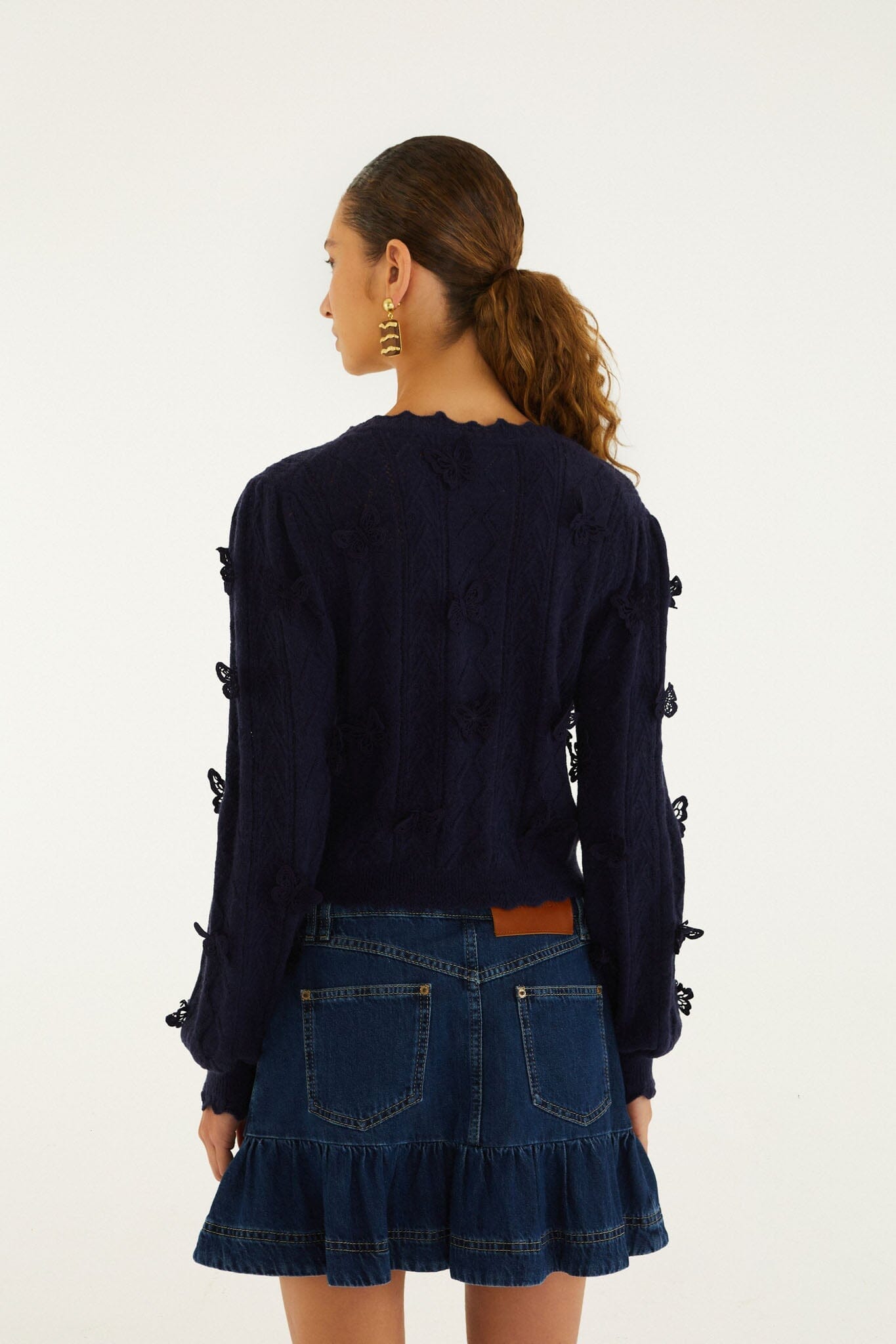 Richelieu 3D-Schmetterlings-Strickjacke