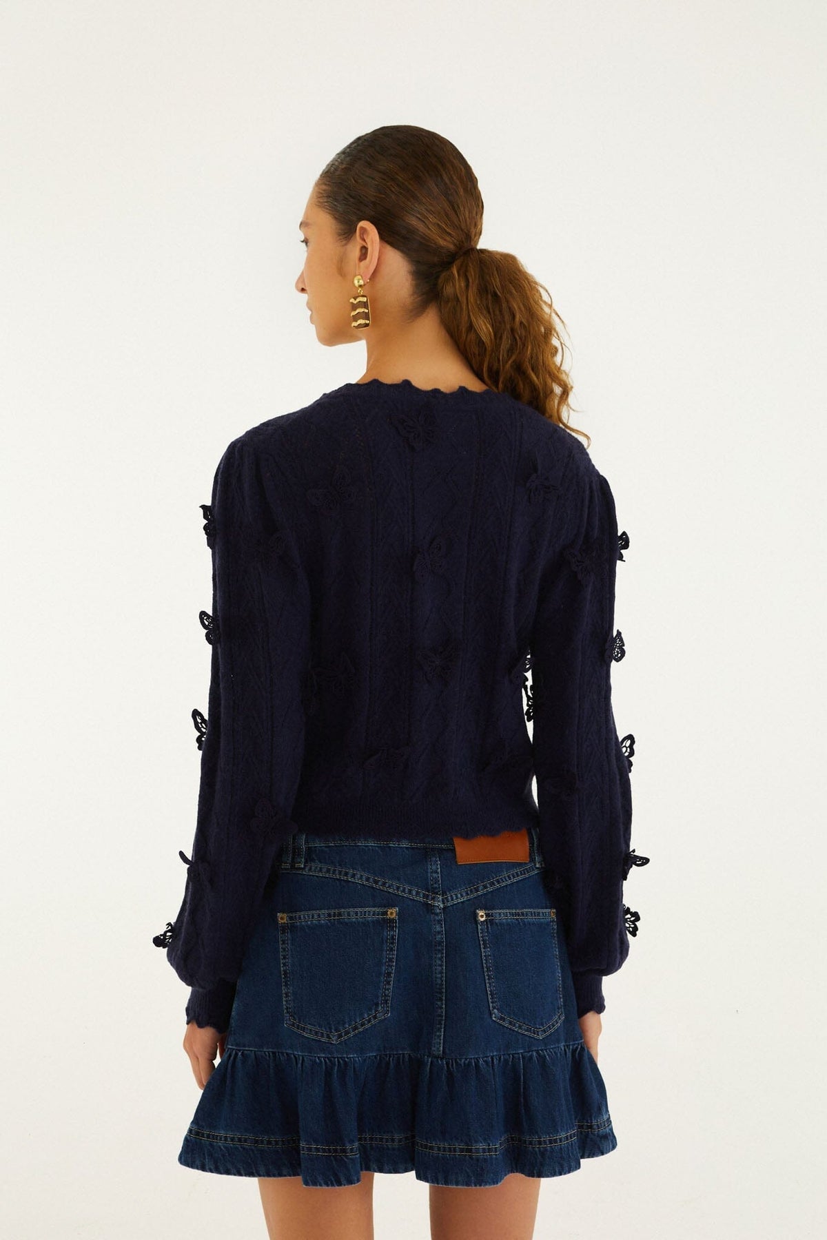 Cardigan in maglia con farfalle 3D Richelieu
