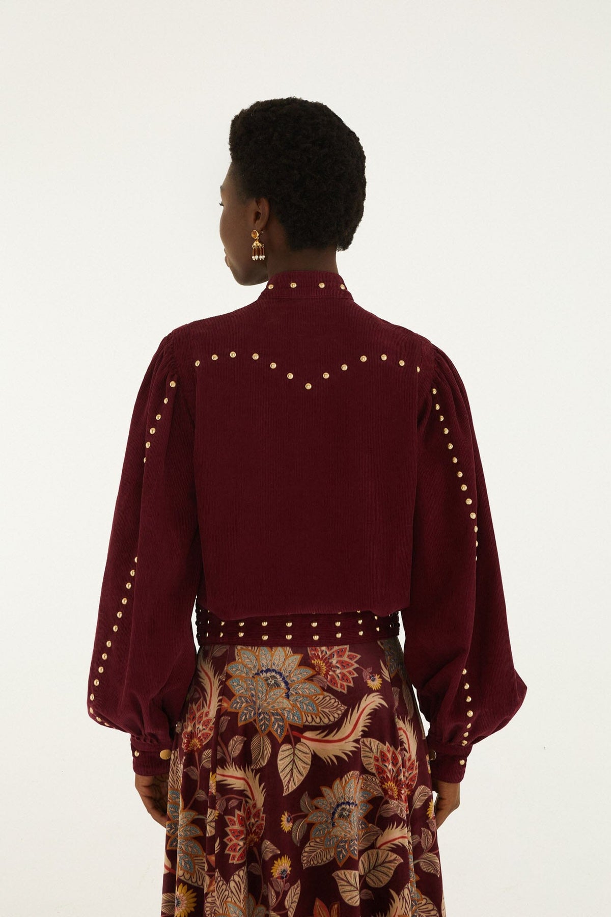 FARM Rio model wearing the Studded Corduroy Velvet Jacket
