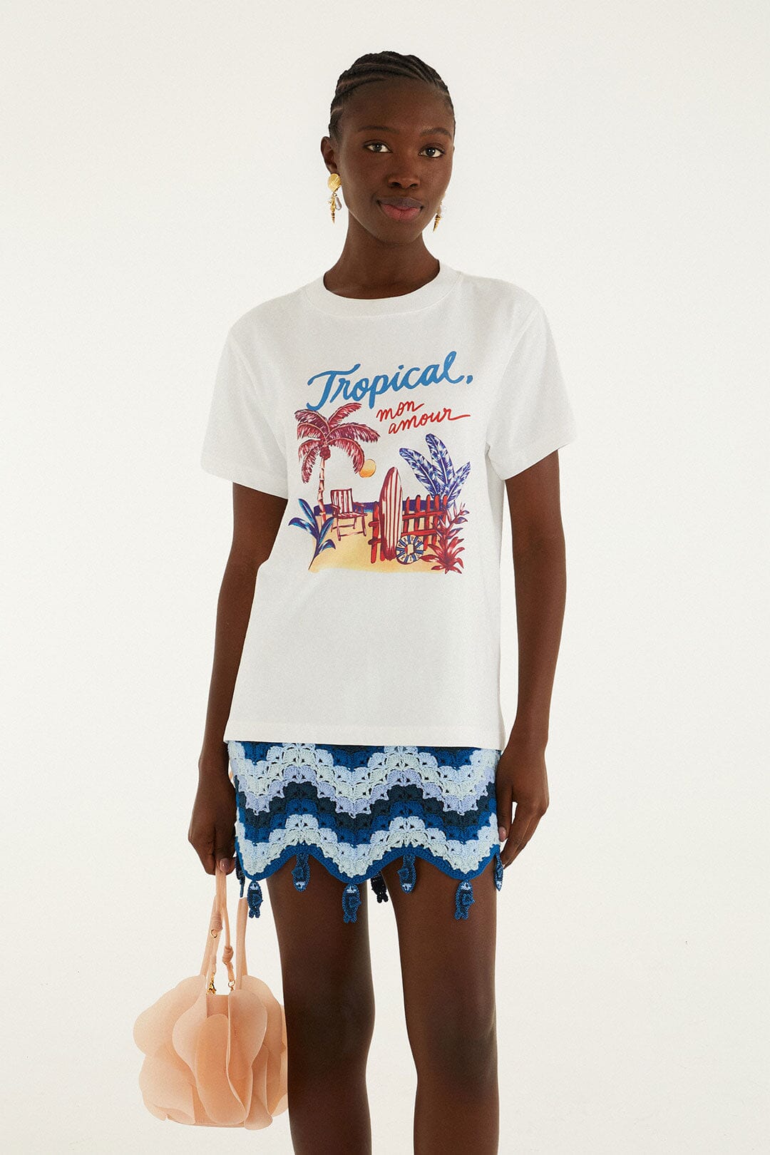 FARM Rio model wearing the Summer Diary Fit T-Shirt