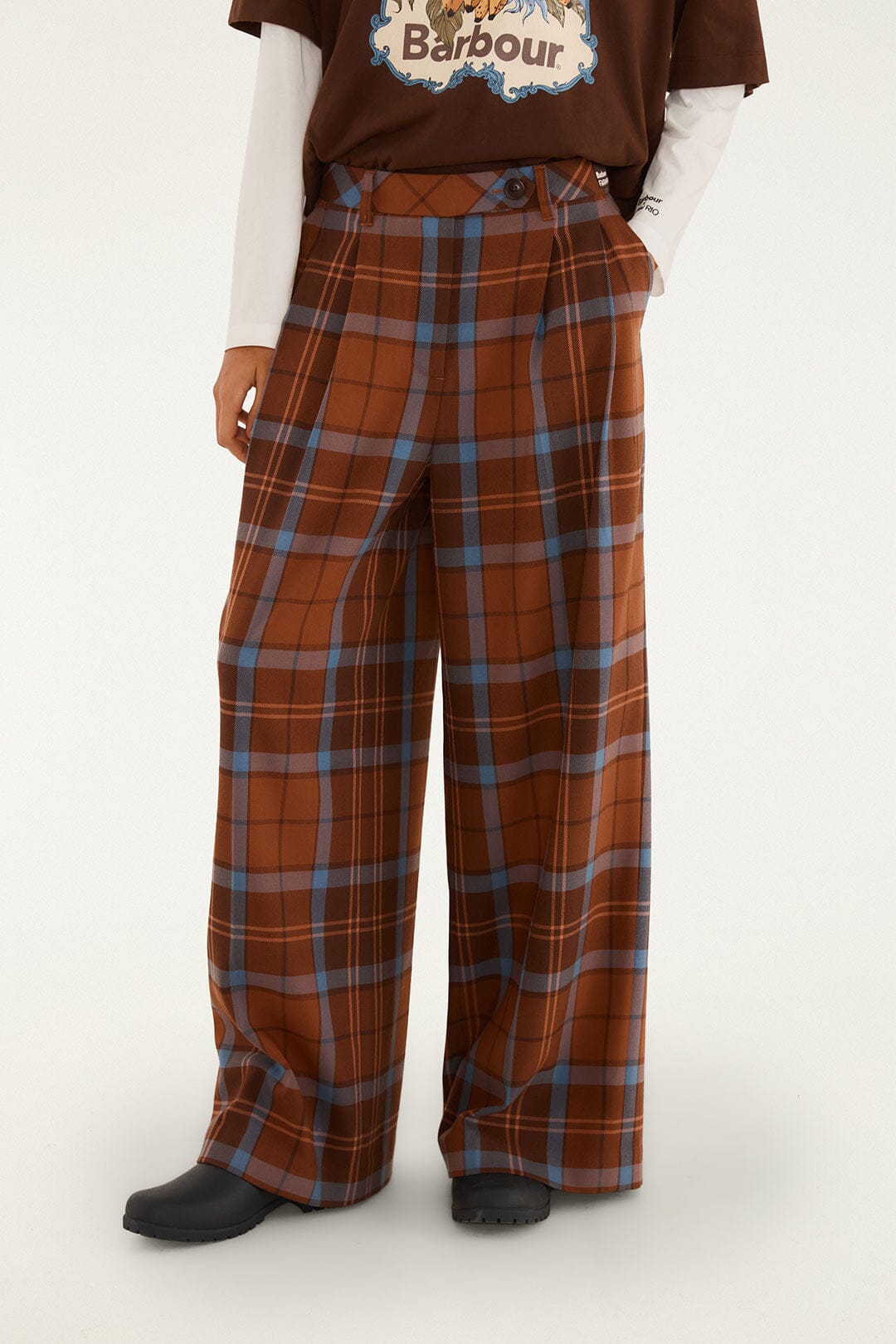 FARM Rio model wearing the Tropical Tea Trousers