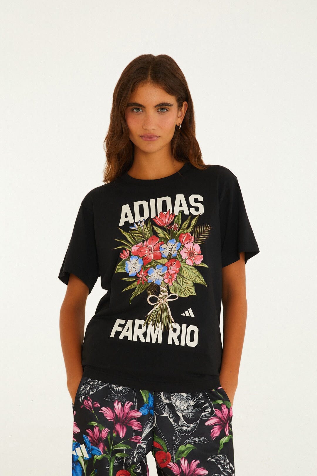 T-shirt Adidas Bouquet color nero