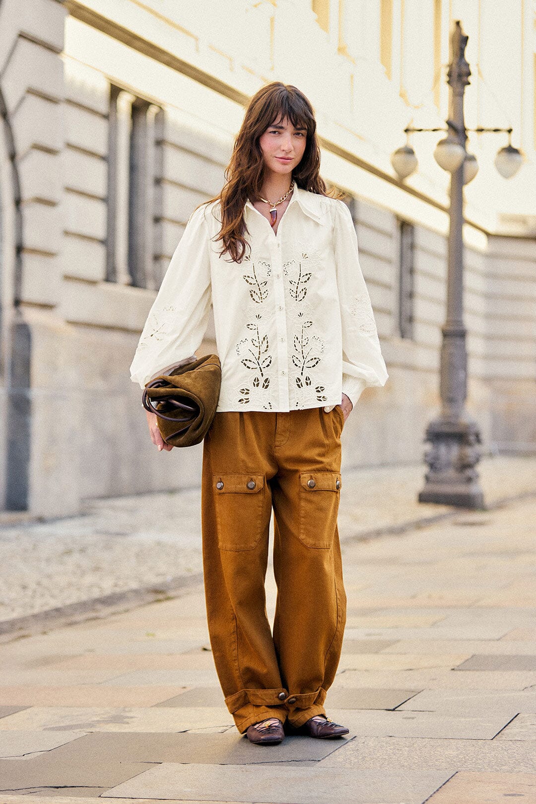 FARM Rio model wearing the Twill Cargo Pants