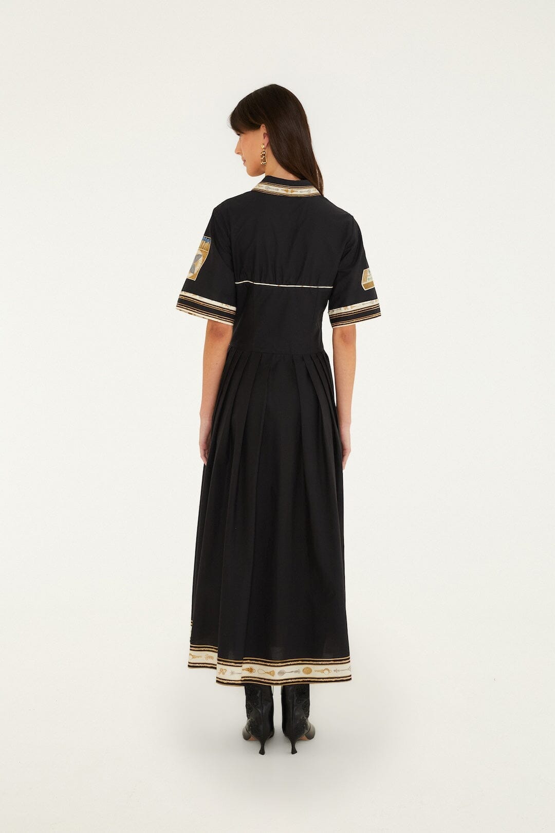 Vintage Souvenirs Black Buttoned Midi Dress
