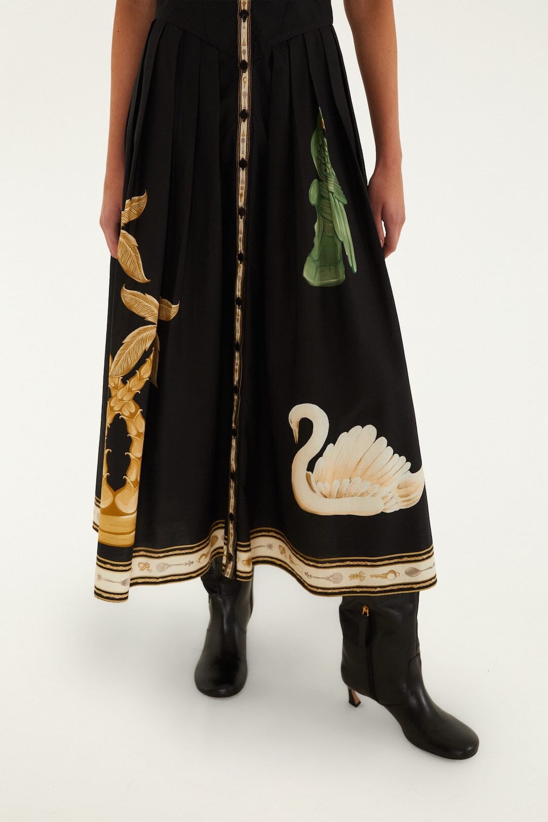 Vintage Souvenirs Black Buttoned Midi Dress