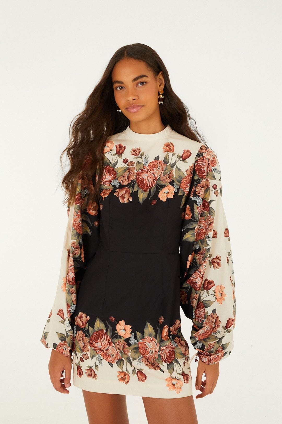 long sleeve short floral dress Winter Mini Enrapturing Elegance Blush Pink Color:As Photo(Green Ombre) Vintage shanghai tang and a flared mini