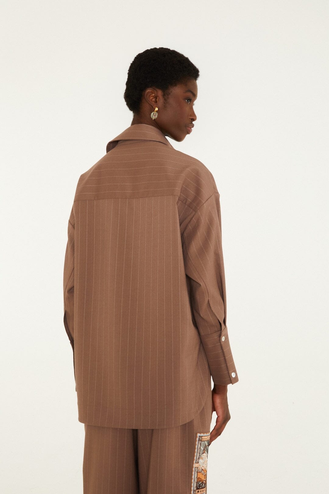 Camicia in filato tinto a maniche lunghe