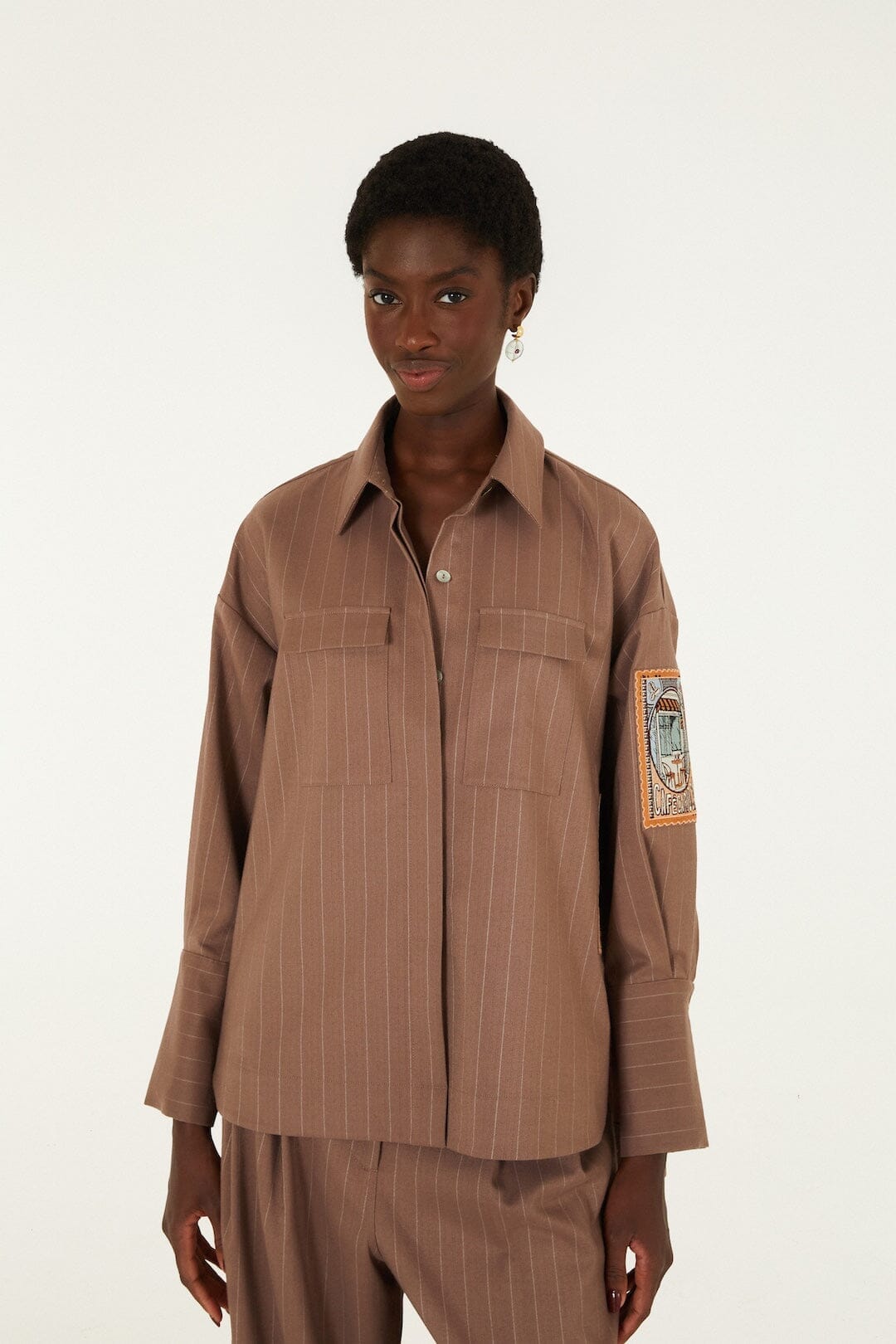 Camicia in filato tinto a maniche lunghe