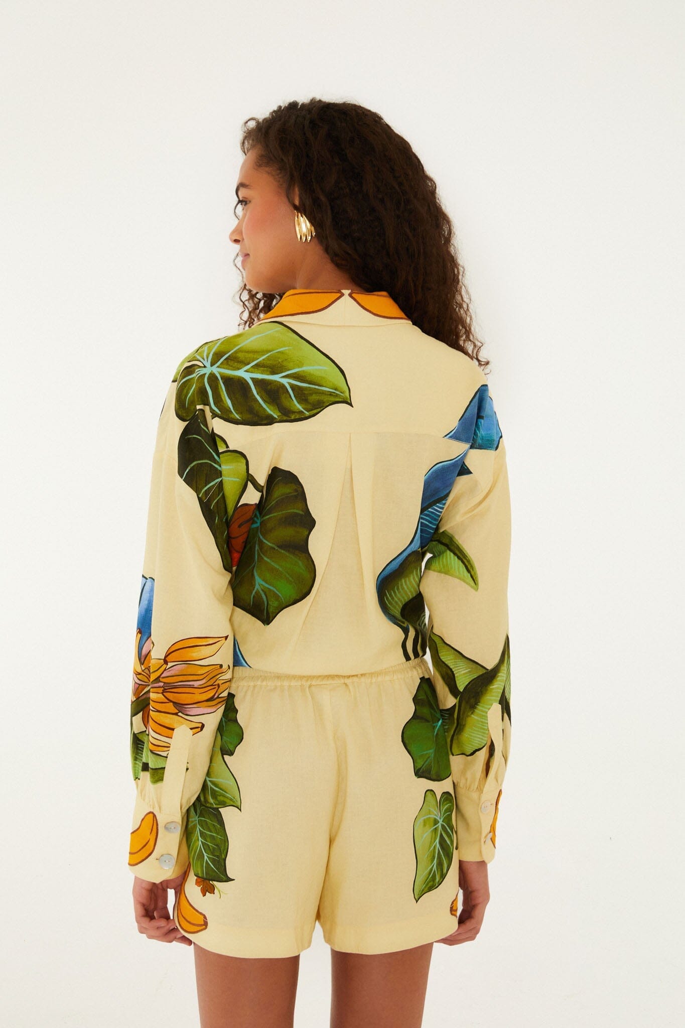 Yellow Banana Grapes Drawstring Lenzing Ecovero Euroflax Shorts