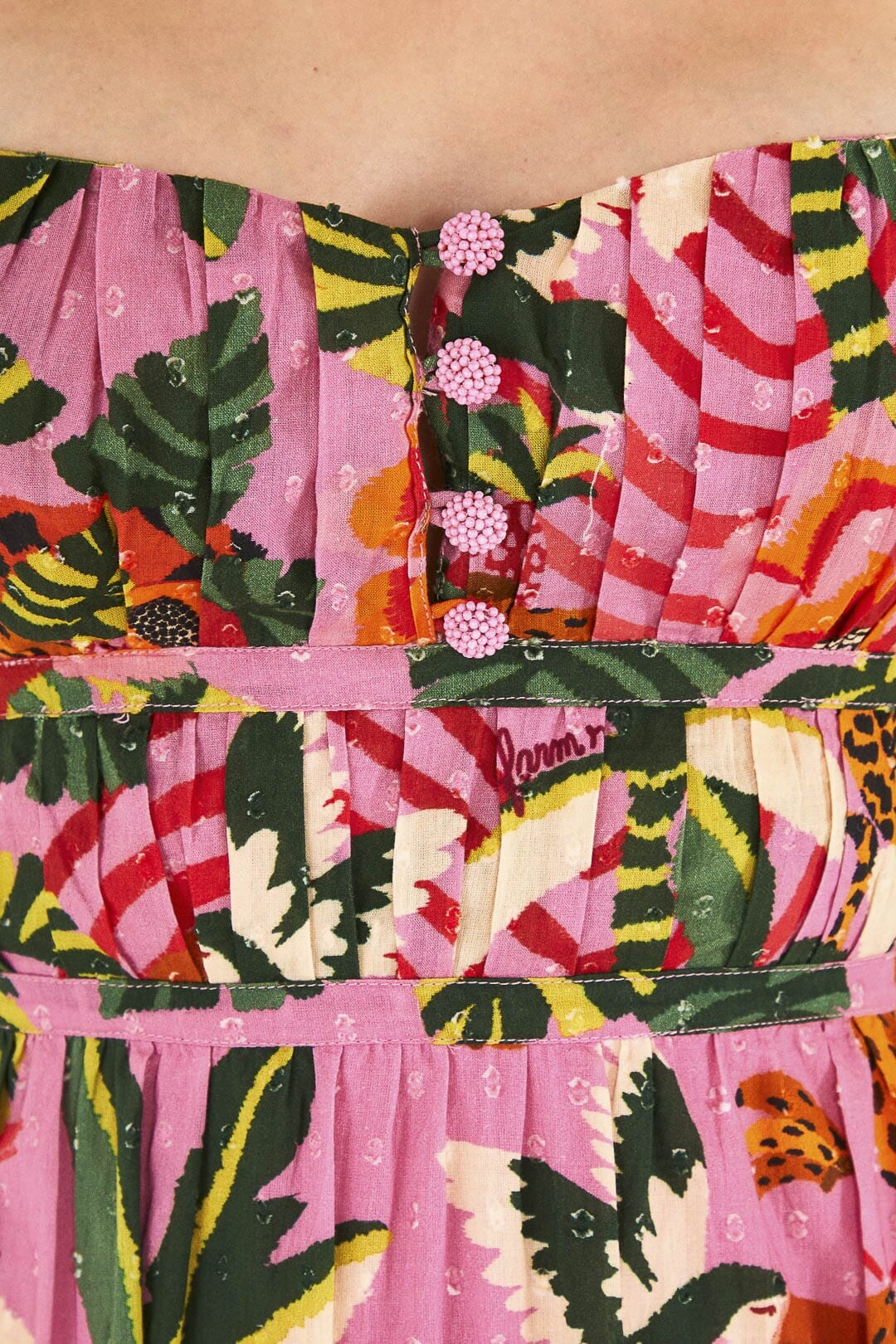 Pink Leopard Forest Midi Dress FARM Rio Pink Leopard Forest Midi Dress FARM Rio