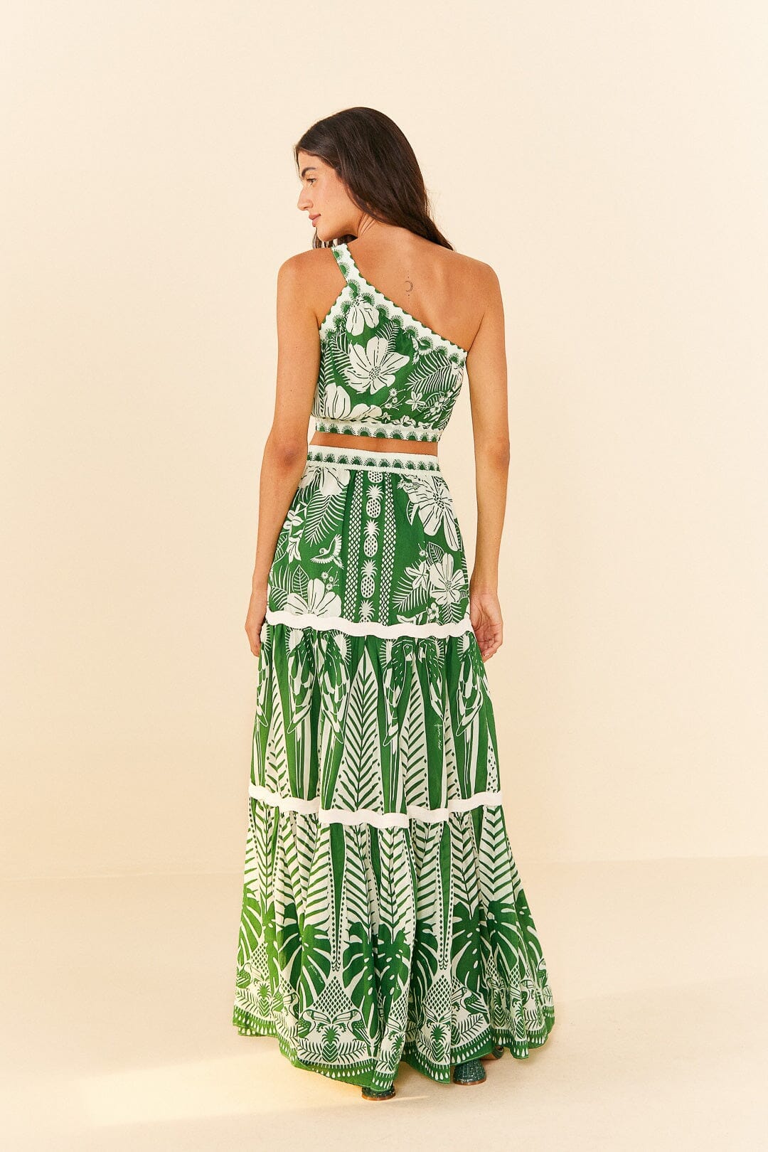 Off-White Macaw Elegance Maxi Skirt FARM Rio Off-White Macaw Elegance Maxi Skirt FARM Rio