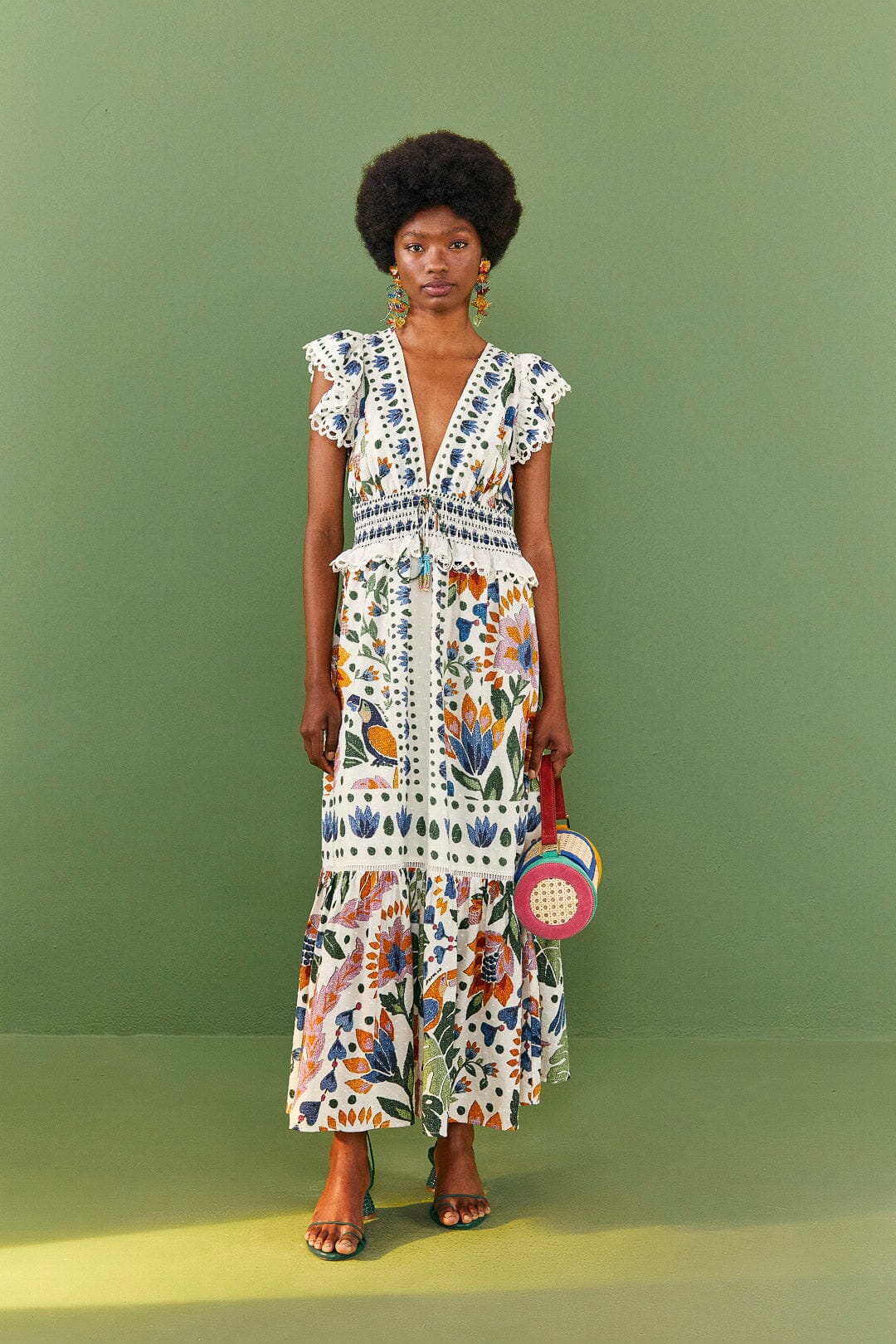 White Summer Garden Maxi Dress FARM Rio White Summer Garden Maxi Dress FARM Rio