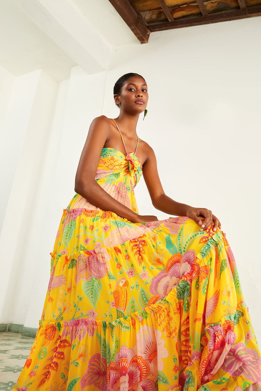 Yellow Macaw Bloom Maxi Dress – FARM Rio