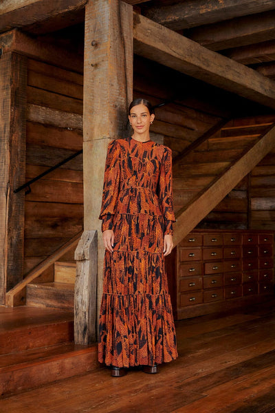 farm rio black coconut grove puff sleeve maxi dress Black Giraffes Puff Sleeve Maxi Dress – FARM Rio