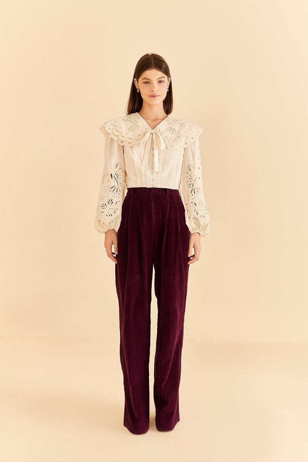 Off-White Richelieu Big Collar Blouse – FARM Rio