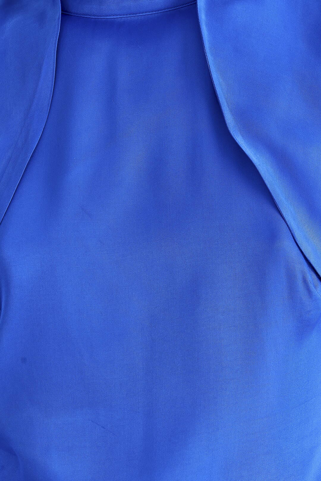 Mini-robe bleu vif dos nu à manches volantées