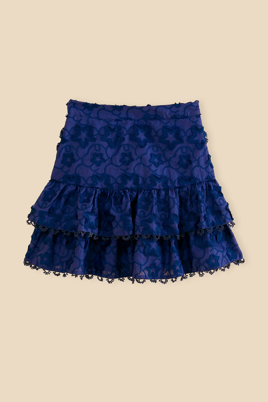 Navy Blue 3d Star Texture Mini Skirt – FARM Rio