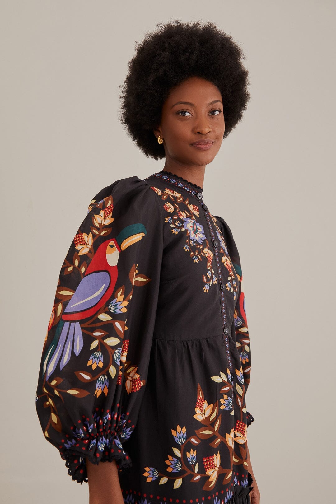 Black Winter Garden Long Sleeve Maxi Dress FARM Rio Black Winter Garden Long Sleeve Maxi Dress FARM Rio